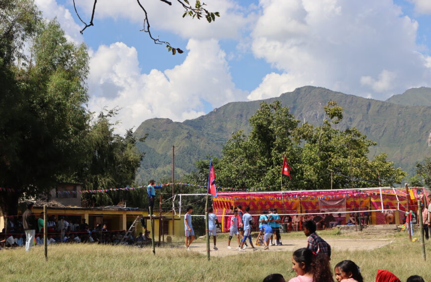 दशैमेला ब्यवस्थापन समितिले आयोजना गरेको वडा स्तरीय खुला महिला पुरुष भलिबल प्रतियोगिता तथा देउडा साँस्कृतिक कार्यक्रम सुरु